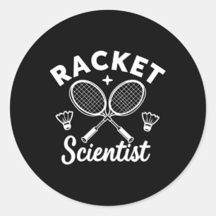 Funny Dminton Players Racket Scientist Classic Round Sticker