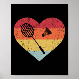 Funny Dminton Shuttle For Men Women Vintage Retro  Poster