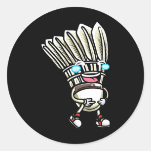 Funny Dminton Shuttle Player Design Men Women 1 Classic Round Sticker