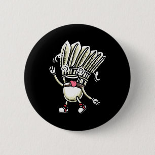 Funny Dminton Shuttle Player Design Men Women 2 6 Cm Round Badge