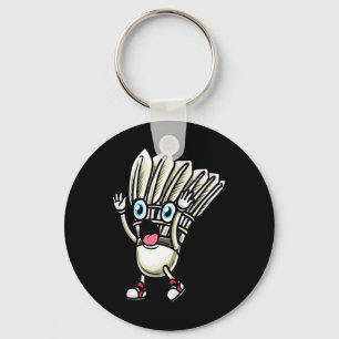 Funny Dminton Shuttle Player Design Men Women 4 Key Ring