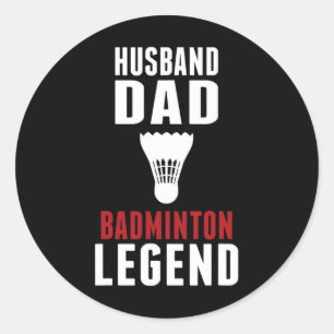 Funny Dminton Sports Husnd Dad Dminton Lover  Classic Round Sticker