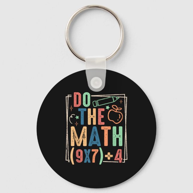 Funny Do The Math 67 Meme Six Seven Boy Girl Teach Key Ring (Front)