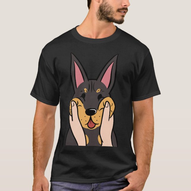 Funny Doberman Chubby Cheeks T-Shirt (Front)