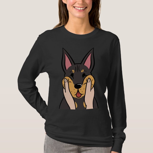 Funny Doberman Chubby Cheeks T-Shirt (Front)