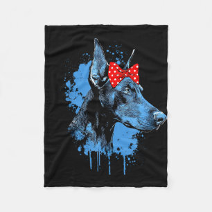 Funny doberman design for dog lovers mother's day fleece blanket