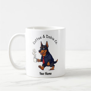 Funny Doberman Dog Pinscher Business Suit Coffee Mug