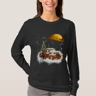 Funny Doberman Dog Snow Red Truck Christmas Xmas T T-Shirt