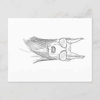 Funny Doberman Dog With Sunglasses Holiday Postcard