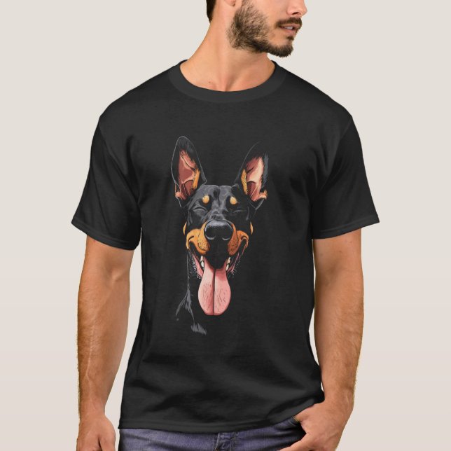 Funny Doberman Face T-Shirt (Front)