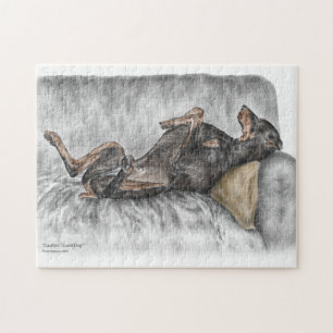 Funny Doberman on Sofa Jigsaw Puzzle