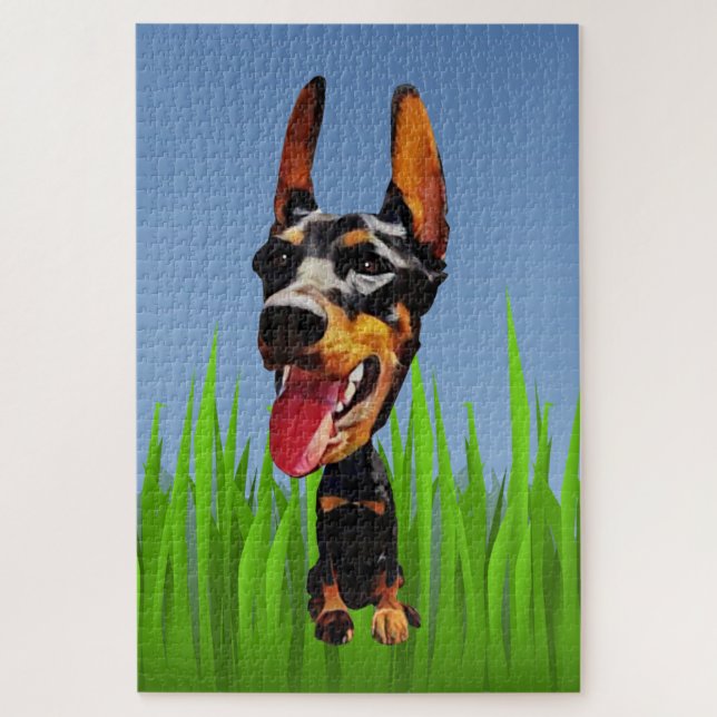 Funny Doberman Pinscher 1014 PC Puzzle (Vertical)