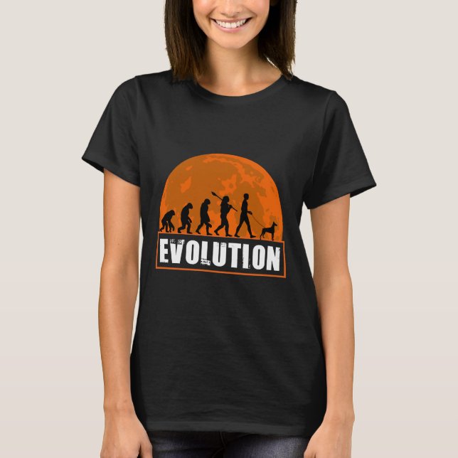 Funny Doberman Pinscher Dog Trainer Evolution T-Shirt (Front)