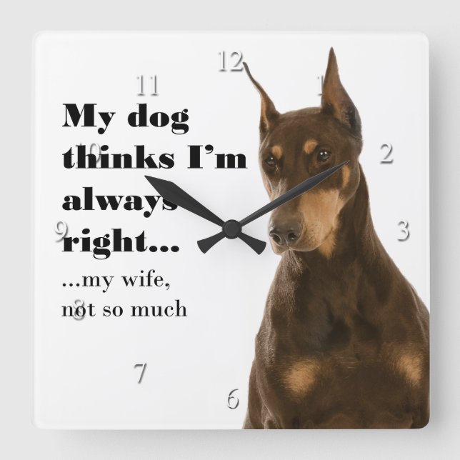 Funny Doberman v Wife Clock (Front)