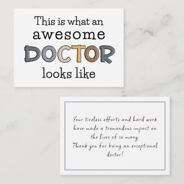 Funny Doctor Gifts | Awesome Doctor Appreciation Card (Front/Back)