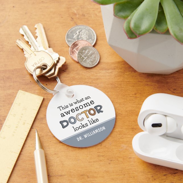 Funny Doctor Gifts | Awesome Doctor Custom Key Ring (Desk)