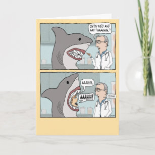 Funny Doctor Gives Shark a Checkup Birthday Card
