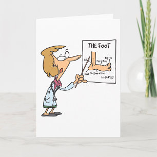 Funny Doctor Teaching Foot Anatomy Card
