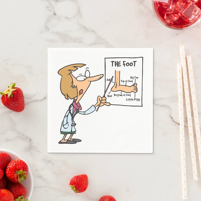 Funny Doctor Teaching Foot Anatomy Napkin (Creator Uploaded)