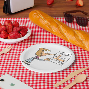 Funny Doctor Teaching Foot Anatomy Paper Plate