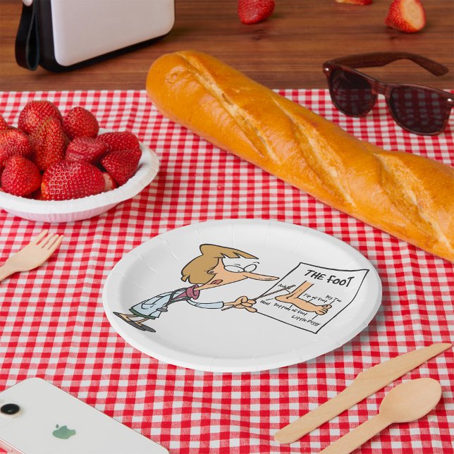 Funny Doctor Teaching Foot Anatomy Paper Plate (Creator Uploaded)