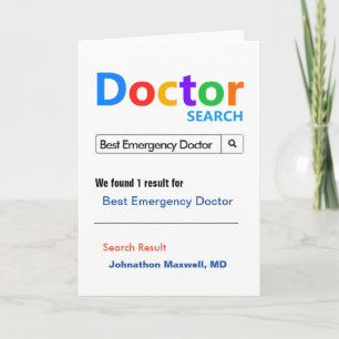 Funny Doctor Thank You Emergency Medicine Card