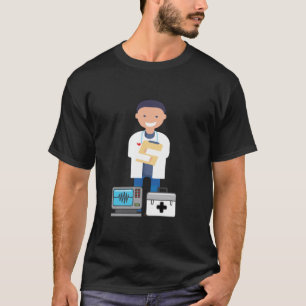 Funny doctor-with a clamping board, heart apron & T-Shirt