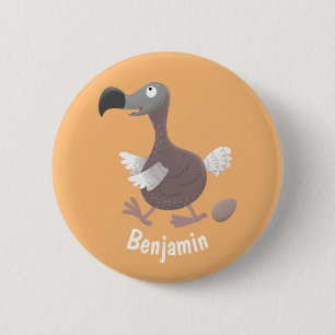 Funny dodo bird cartoon illustration 6 cm round badge