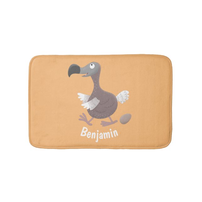 Funny dodo bird cartoon illustration bath mat (Front)