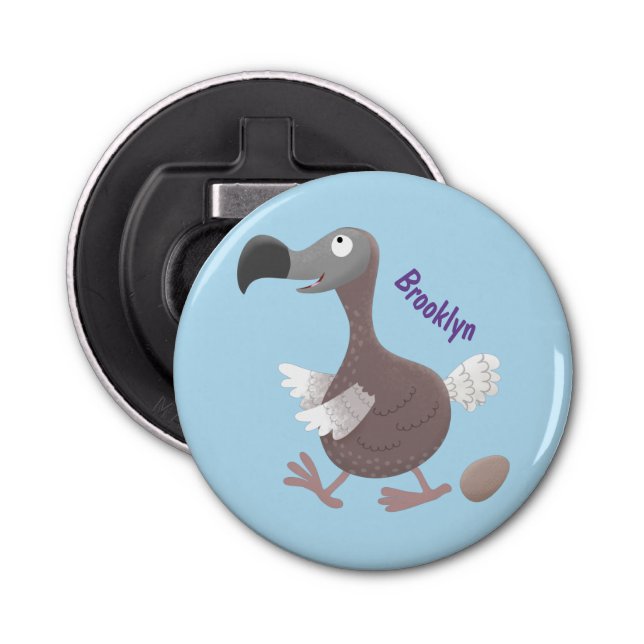 Funny dodo bird cartoon illustration bottle opener (Front)