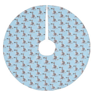 Funny dodo bird cartoon illustration brushed polyester tree skirt