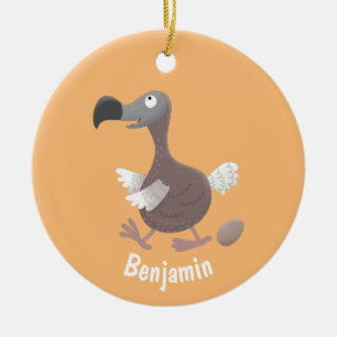 Funny dodo bird cartoon illustration ceramic ornament