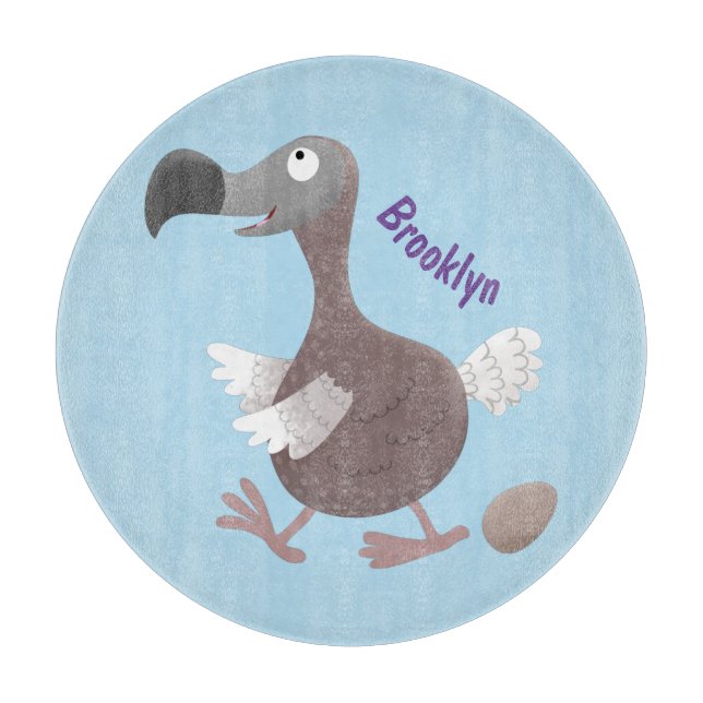Funny dodo bird cartoon illustration cutting board (Front)
