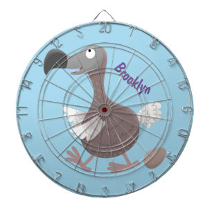 Funny dodo bird cartoon illustration dartboard