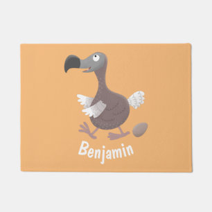 Funny dodo bird cartoon illustration doormat