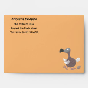 Funny dodo bird cartoon illustration envelope