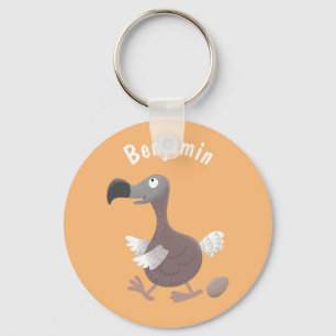 Funny dodo bird cartoon illustration key ring