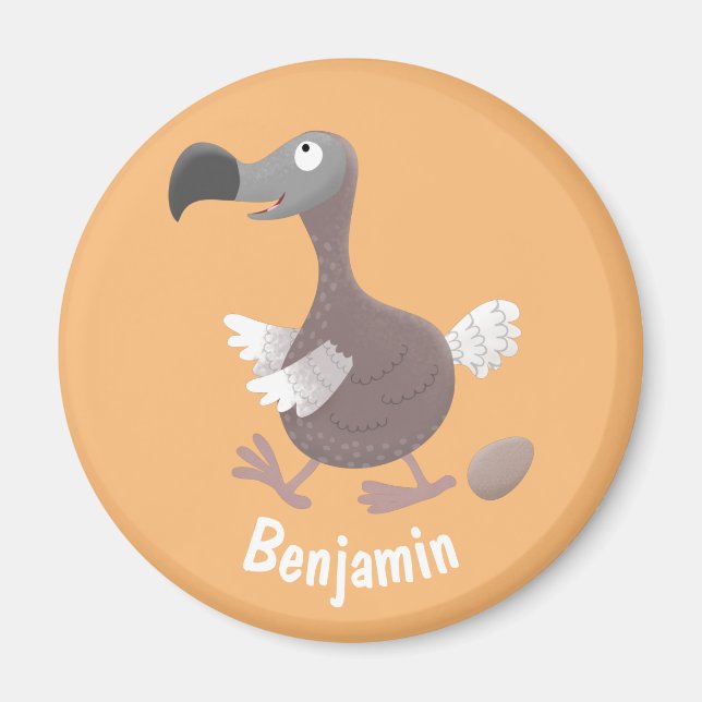 Funny dodo bird cartoon illustration magnet (Front)