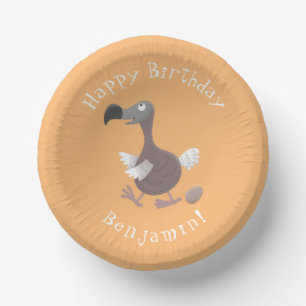 Funny dodo bird cartoon illustration paper plate