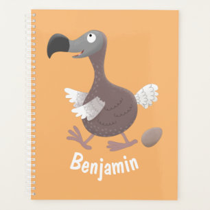 Funny dodo bird cartoon illustration planner