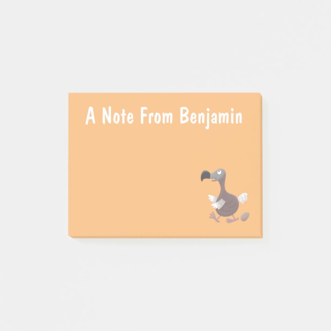Funny dodo bird cartoon illustration post-it notes (Front)