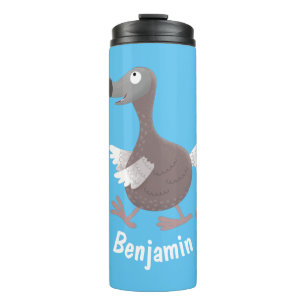 Funny dodo bird cartoon illustration thermal tumbler