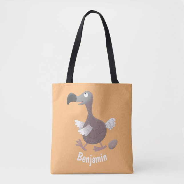 Funny dodo bird cartoon illustration tote bag (Front)