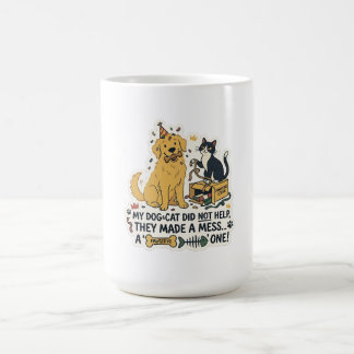 Funny Dog and Cat Chaos Cute Pet Lover Coffee Mug