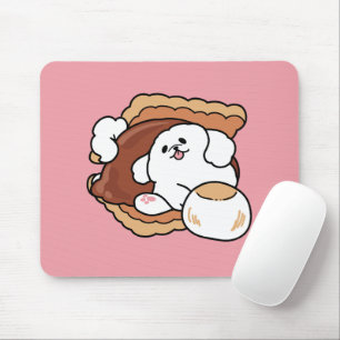 Funny Dog and S’more Design – Kawaii Pet Lover Pun Mouse Pad