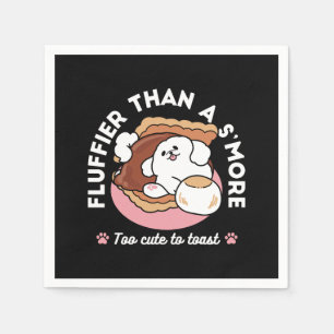 Funny Dog and S’more Design – Kawaii Pet Lover Pun Napkin