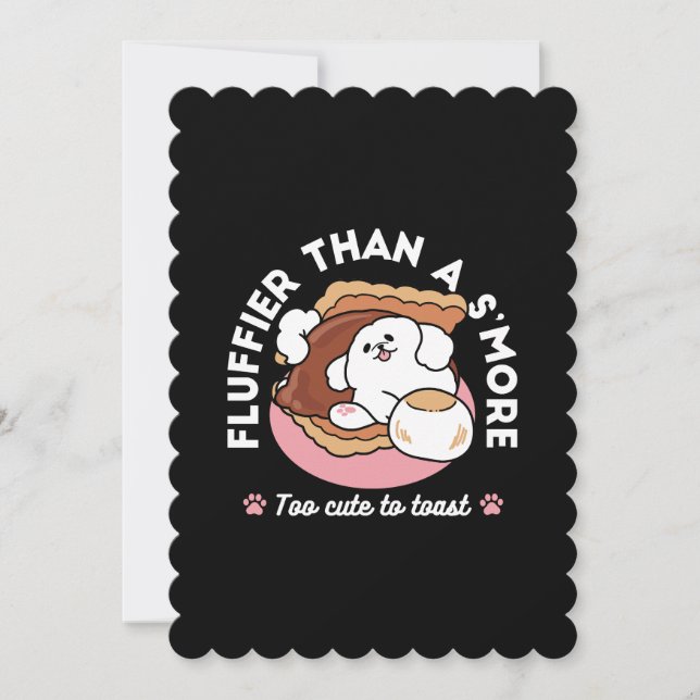 Funny Dog and S’more Design – Kawaii Pet Lover Pun Thank You Card (Front)