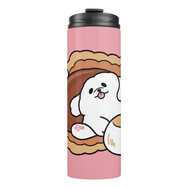 Funny Dog and S’more Design – Kawaii Pet Lover Pun Thermal Tumbler (Front)