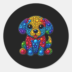 Funny Dog Animal Lovers Polka Dots Happy Dot Day G Classic Round Sticker