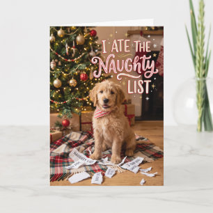 Funny Dog Ate The Naughty List Christmas Holiday Card